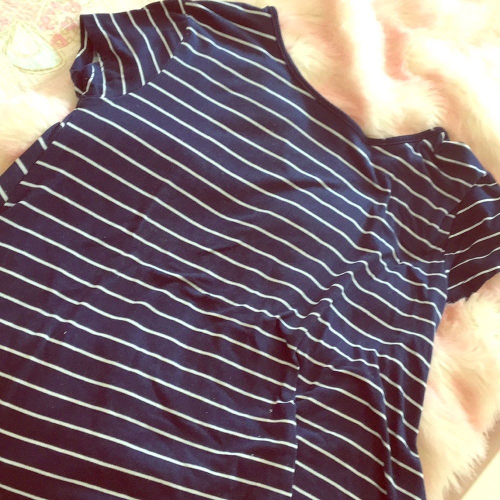 Blue white striped shirt